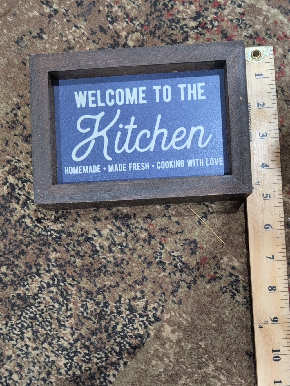 Welcome to the Kitchen Framed Sign - Blue